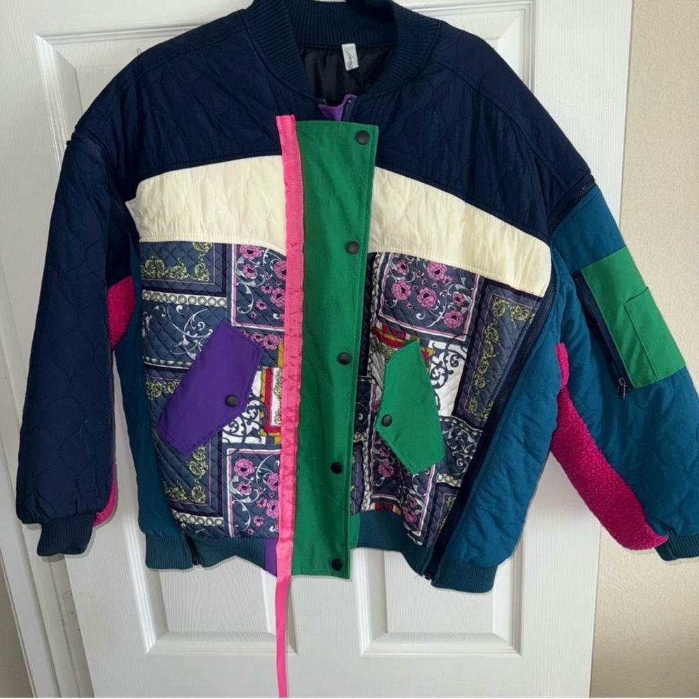 Colorful Patchwork Women's Jacket - Picture 2 of 3